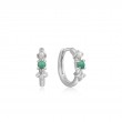 Malachite Star Huggie Hoop Earrings-1