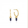 Lapis Point Pendant Small Hoop Earrings-1