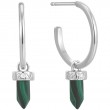 Malachite Point Pendant Small Hoop Earrings-1