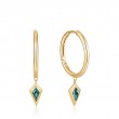 TEAL SPARKLE DROP PENDANT HOOP EARRINGS-1