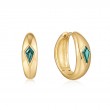 TEAL SPARKLE DOME HOOP EARRINGS-1