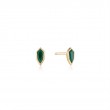 MALACHITE EMBLEM STUD EARRINGS-1