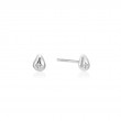 Silver Pebble Sparkle Stud Earrings