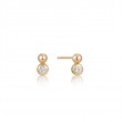 Gold Orb Sparkle Stud Earrings-1