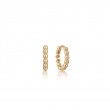 Gold Orb Huggie Hoop Earrings-1