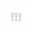 Silver Kyoto Opal Drop Sparkle Barbell Single Earring-1