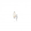 Silver Kyoto Opal and Sparkle Marquise Barbell Single Earring-1