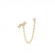 Gold Celestial Drop Chain Barbell Single Earring-1