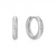 Silver Star Huggie Hoop Earrings-1