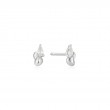 Silver Twisted Wave Stud Earrings-1