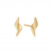 Gold Double Spike Stud Earrings-1