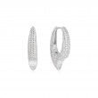 Silver Pavé Arrow Hoop Earrings-1