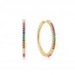 Gold Rainbow Pavé Hoop Earrings-1