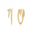 Gold Sparkle Double Hoop Earrings-1