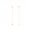 14KT GOLD DISC DROP EARRINGS-1