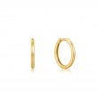 14KT GOLD HUGGIE HOOP EARRINGS-1