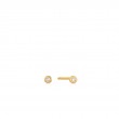 14KT GOLD BEZEL NATURAL DIAMOND STUD EARRINGS-1