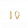 14KT Gold Magma Natural Diamond Huggie Hoop Earrings-1