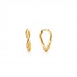 14KT Gold Magma Huggie Hoop Earrings-1