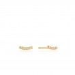 14KT Gold Magma Natural Diamond Curve Stud Earrings-1