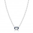 NAVY BLUE ENAMEL CARABINER SILVER NECKLACE-1