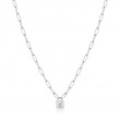 Silver Chunky Chain Padlock Necklace-1