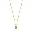 GOLD TURQUOISE DROP PENDANT NECKLACE-1