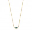 TEAL SPARKLE EMBLEM CHAIN NECKLACE-1