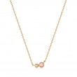 Gold Orb Rose Quartz Pendant Necklace