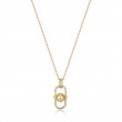 Gold Orb Link Drop Pendant Necklace