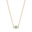 Gold Orb Amazonite Link Necklace