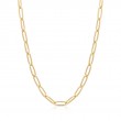 Gold Paperclip Chunky Chain Necklace-1