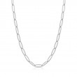 Silver Paperclip Chunky Chain Necklace-1