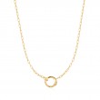 Gold Mini Link Charm Chain Connector Necklace-1