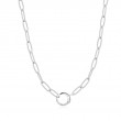 Silver Link Charm Chain Connector Necklace-1