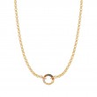 Gold Chain Rainbow Connector Necklace-1