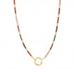 Gold Rainbow Chain Connector Necklace-1