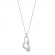 Silver Twisted Wave Drop  Pendant Necklace-1