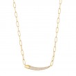 Gold Pavé Bar Chain Necklace-1