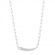 Silver Pavé Bar Chain Necklace-1