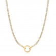 Gold Sparkle Chain Charm Connector Necklace-1