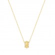 Gold Geometric Sparkle Pendant Necklace-1