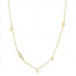 Gold Geometric Sparkle Chain Necklace-1