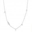 Silver Geometric Sparkle Chain Necklace-1