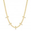 Gold Curb Chain Sparkle Point Necklace-1