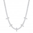 Silver Curb Chain Sparkle Point Necklace-1