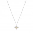 14KT WHITE GOLD OPAL AND WHITE SAPPHIRE STAR NECKLACE-1