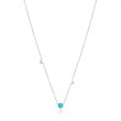 14KT WHITE GOLD TURQUOISE AND WHITE SAPPHIRE NECKLACE-1