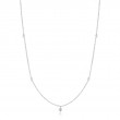 14KT White Gold Pearl And White Sapphire Necklace-1