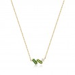 14KT Gold Peridot and White Sapphire  Necklace-1